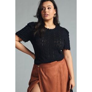 By Anthropologie Pointelle Sweater Tee